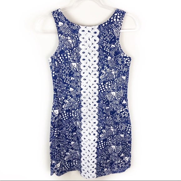 Lilly Pulitzer Navy & White Lace-Panel Sheath Dress Kentucky Derby Ready - Picture 2 of 13